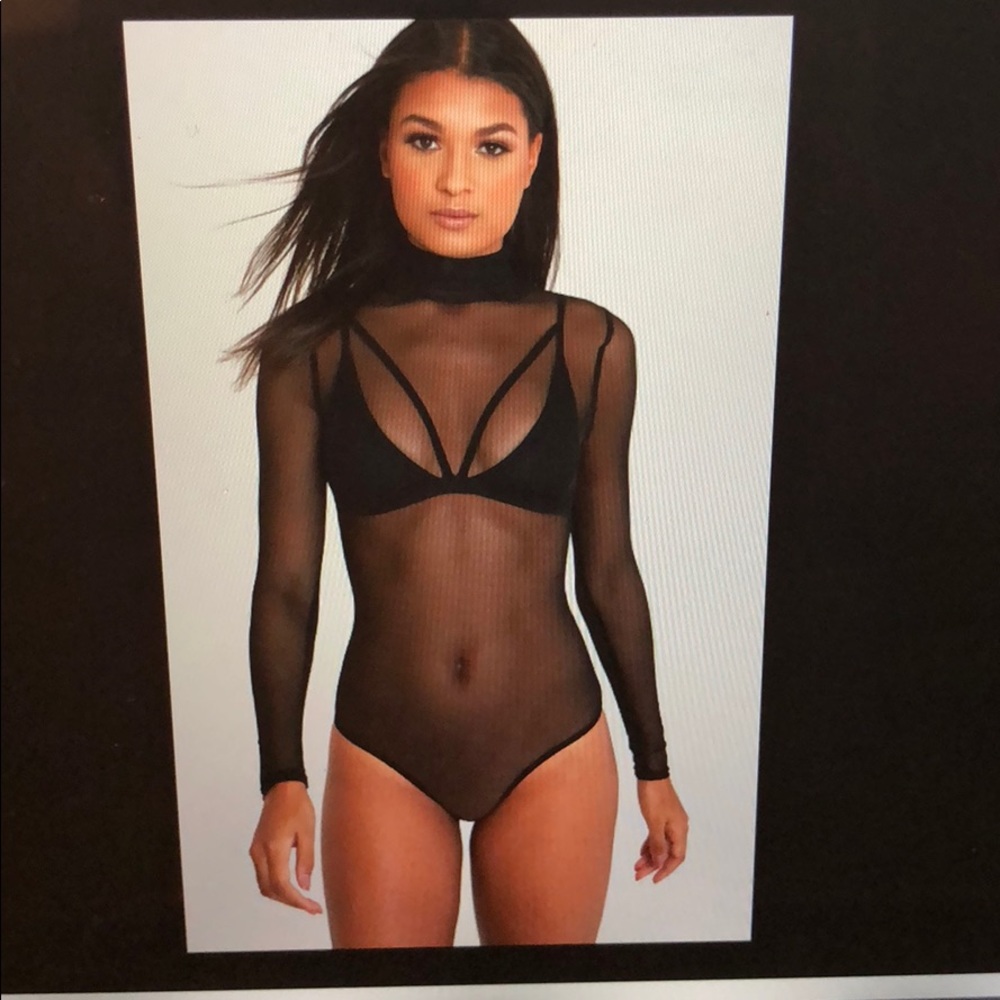 Black all mesh bodysuit